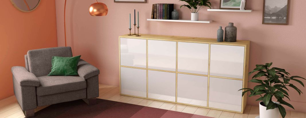 Commode op maat met draaideuren in 2 decors