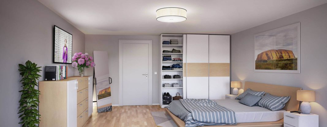 Nachttafeltje op maat in wit - in hetzelfde design als commode en kledingkast