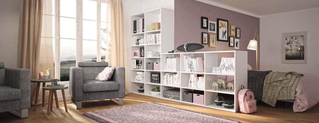 Wandrek configurator: wandrek op maat zonder achterwand als scheidingswand