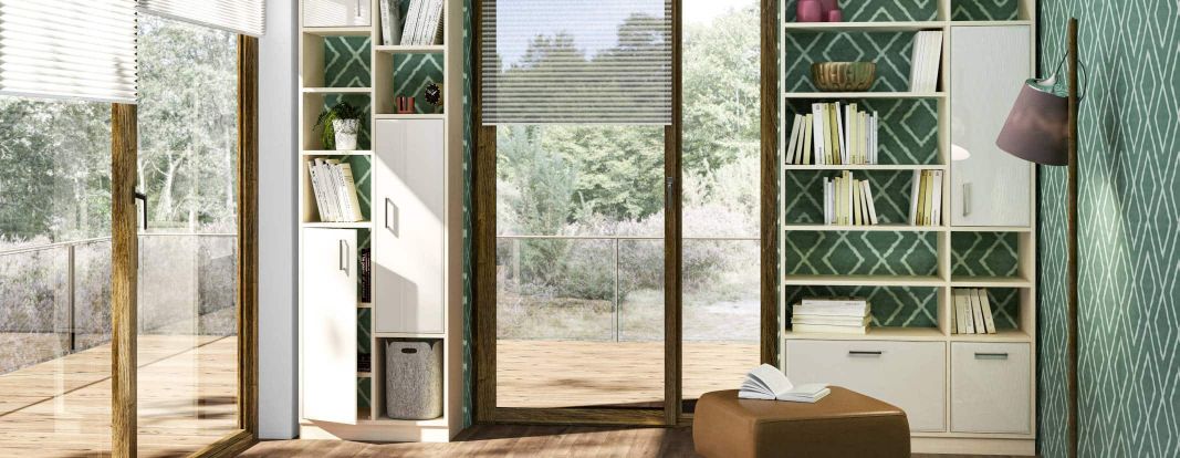Boekenwand op maat: open kast met enkele deuren