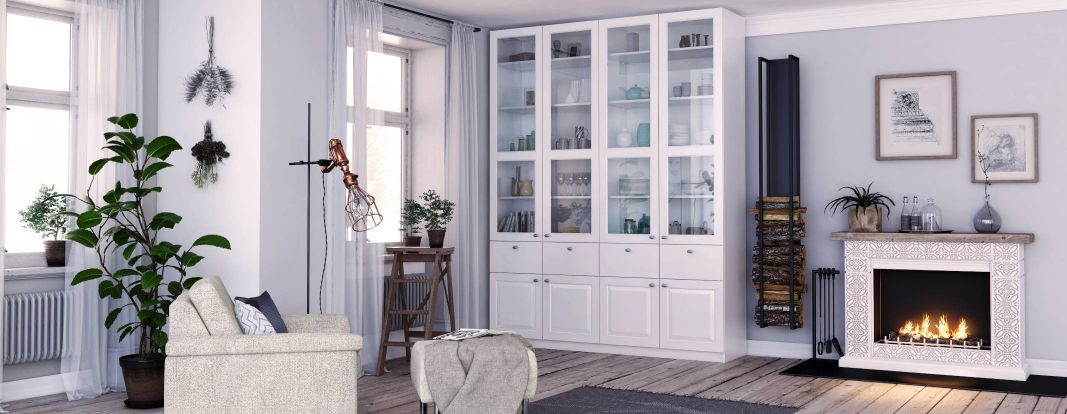 Online kast ontwerpen: vitrinekast op maat in wit