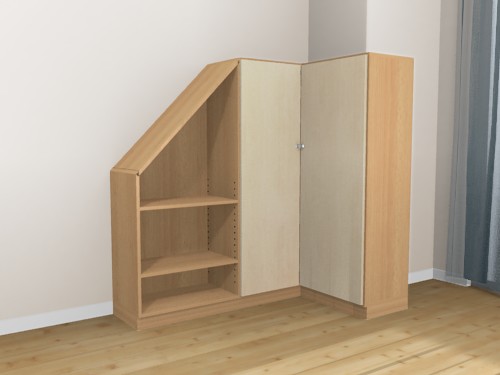 Badezimmer-Eckschrank mit seitlicher Schräge