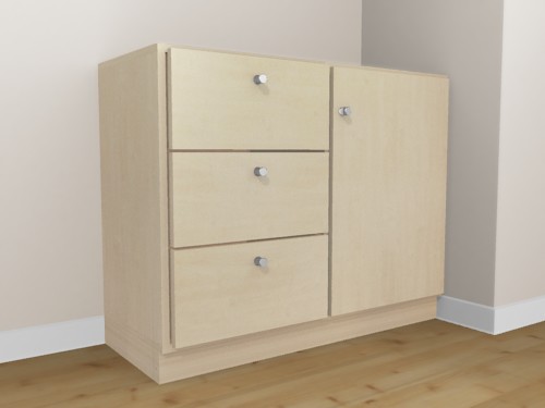 Kleiner Badschrank im Dekor Ahorn