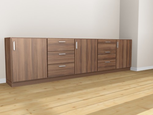 Breiter Badschrank im Dekor Merano Braun