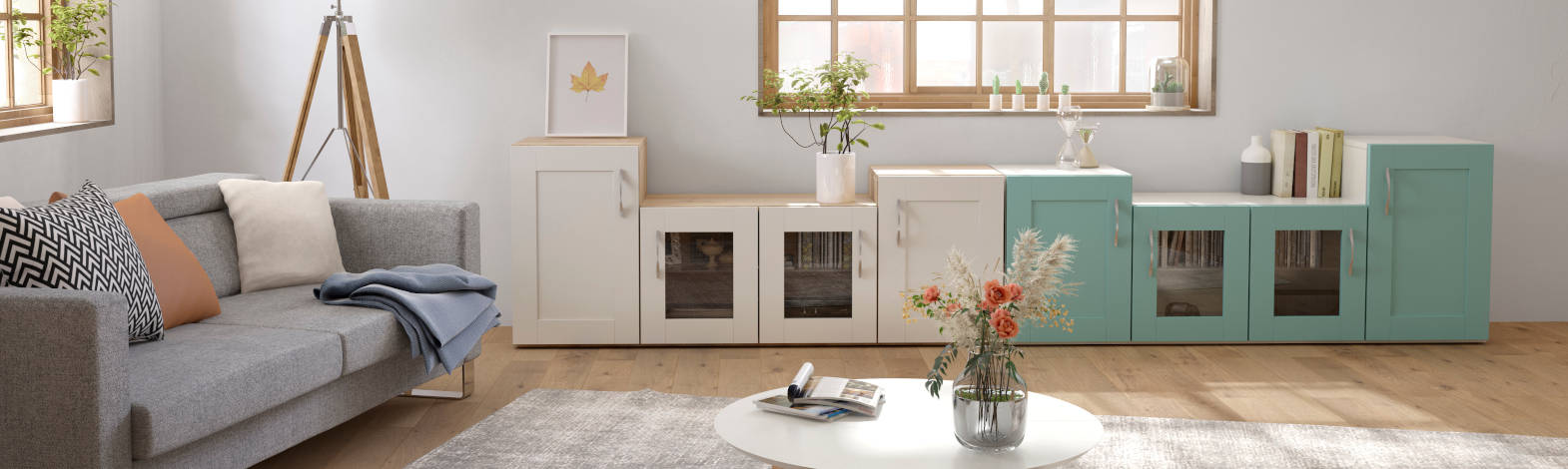 Woonkamer lage kasten Scandi